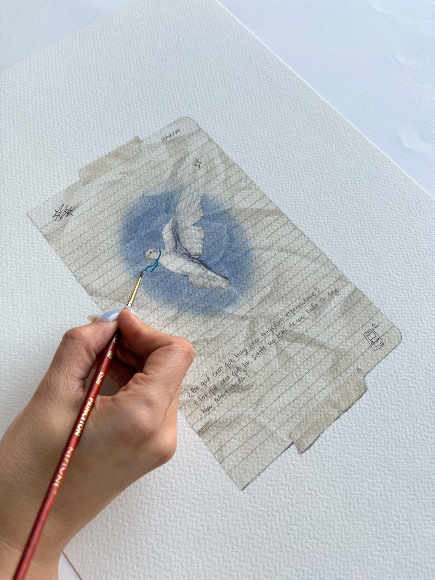 hand-embellished print esperanza y realización