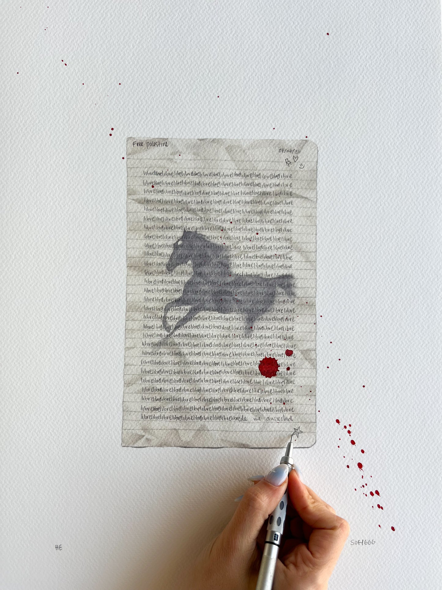 hand-embellished print libre