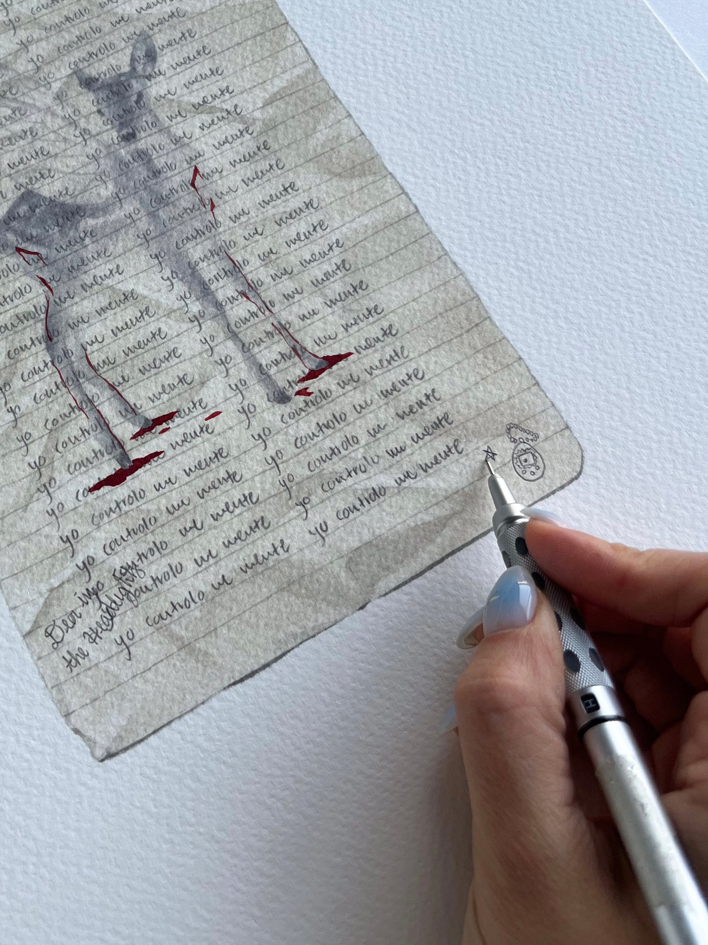 hand-embellished print deer in the headlights