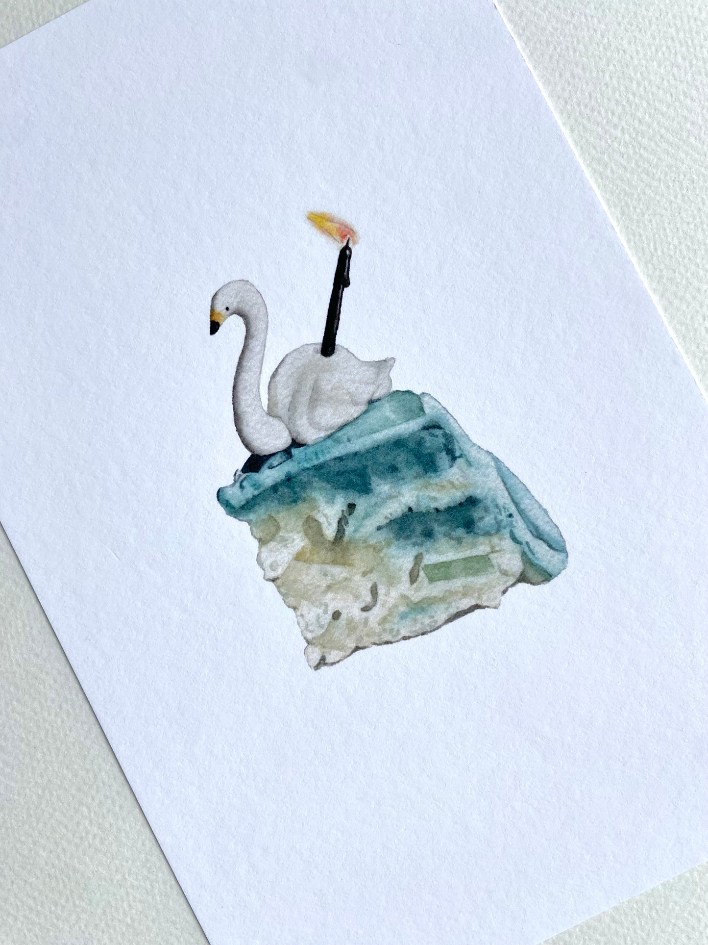 swan cake birthday card