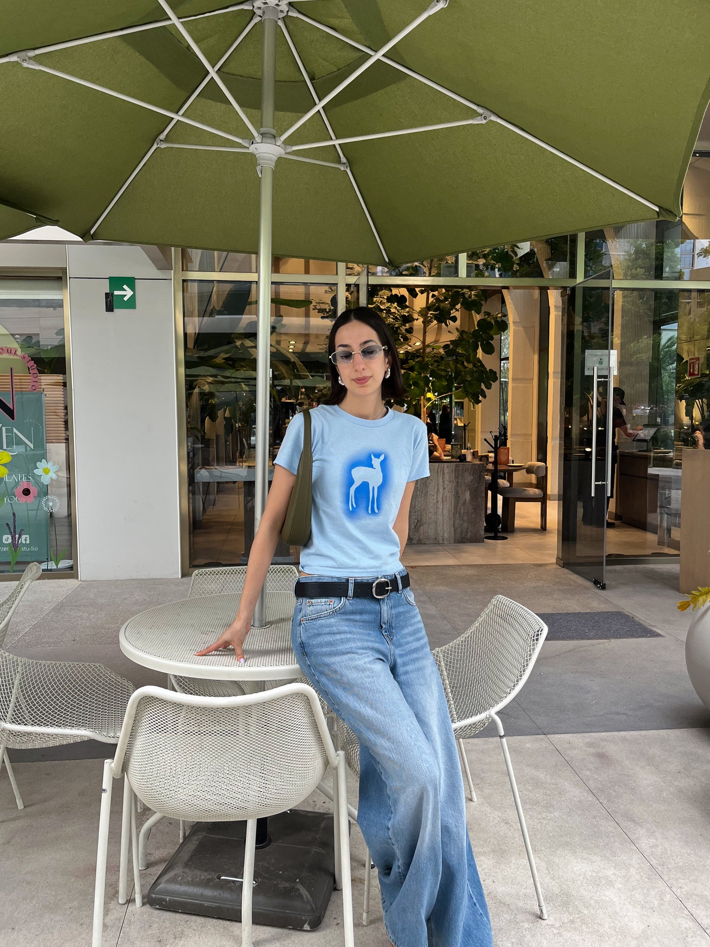 deer in the headlights baby tee