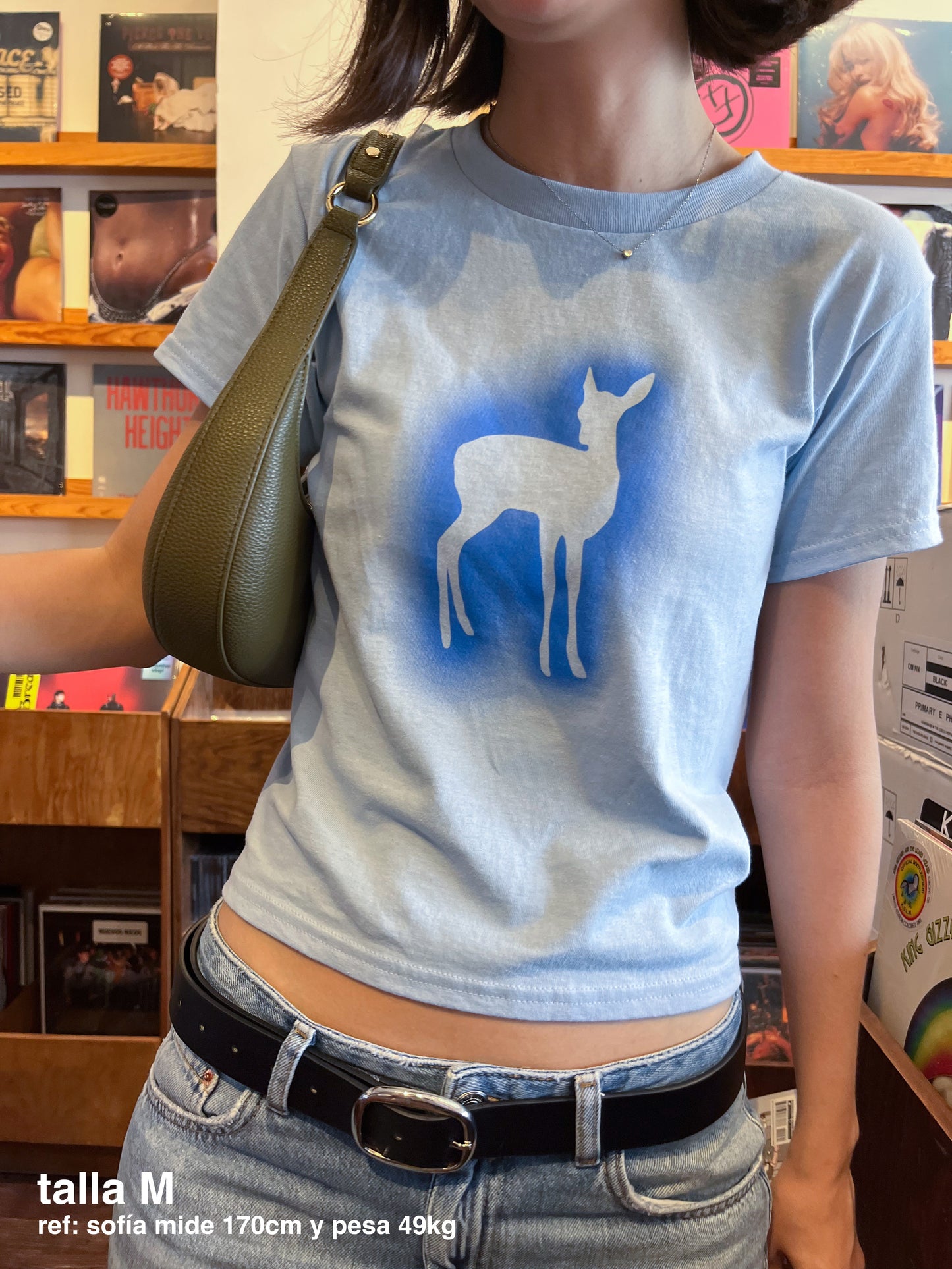 deer in the headlights baby tee