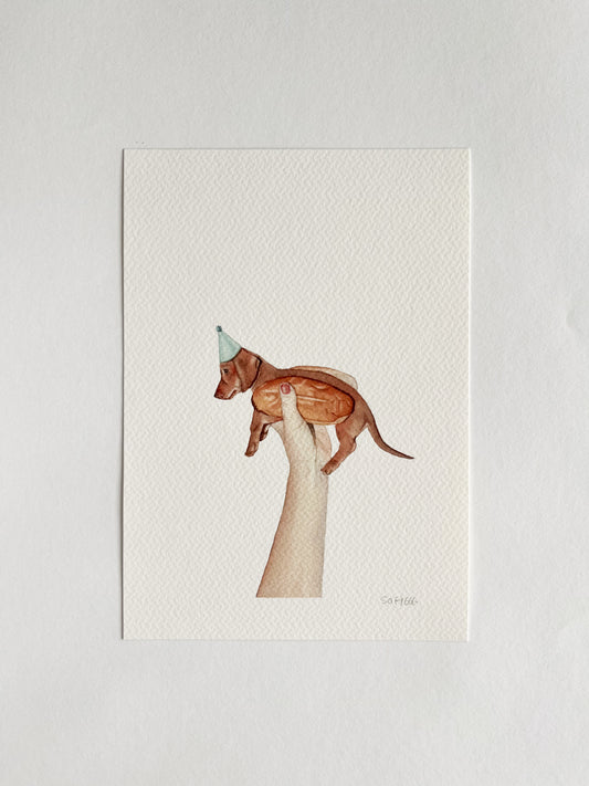 perro salchicha print