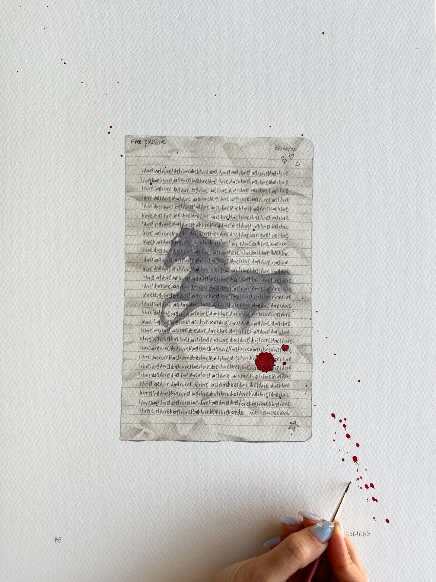 hand-embellished print libre