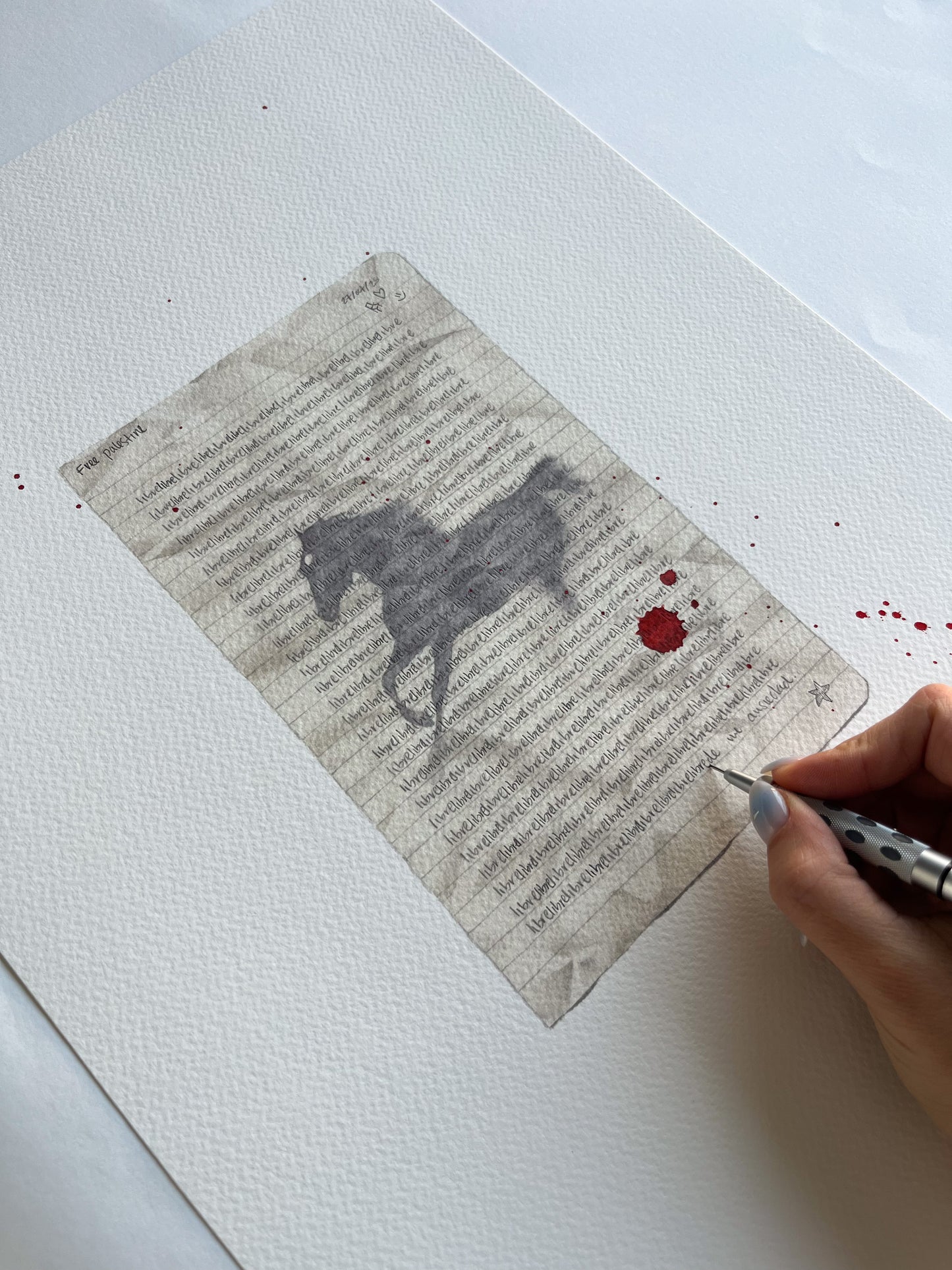 hand-embellished print libre