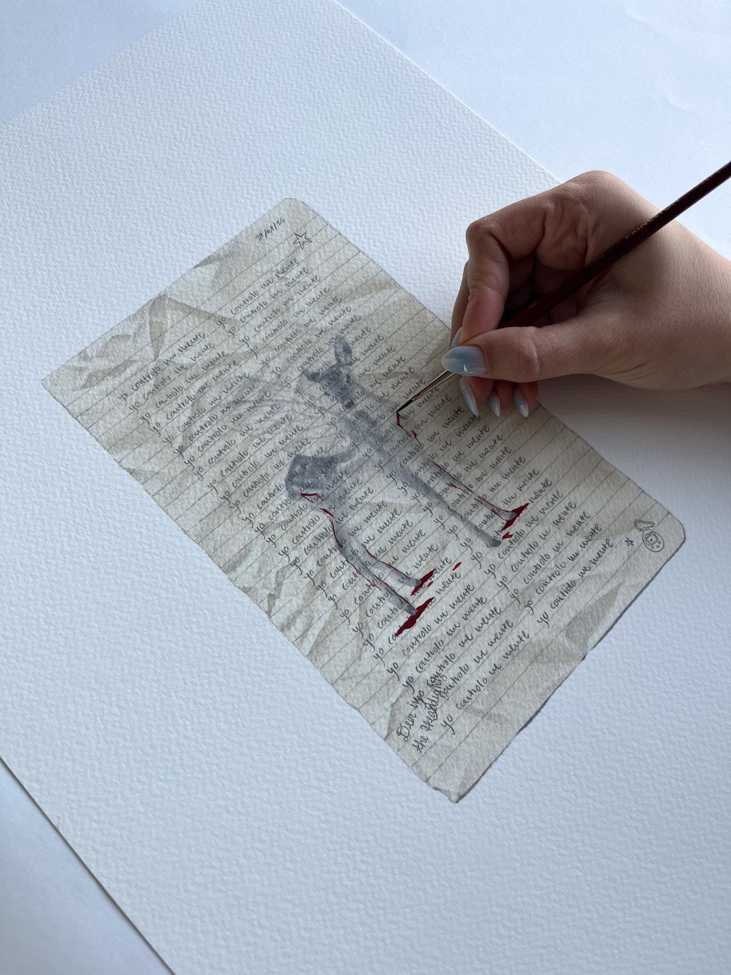 hand-embellished print deer in the headlights