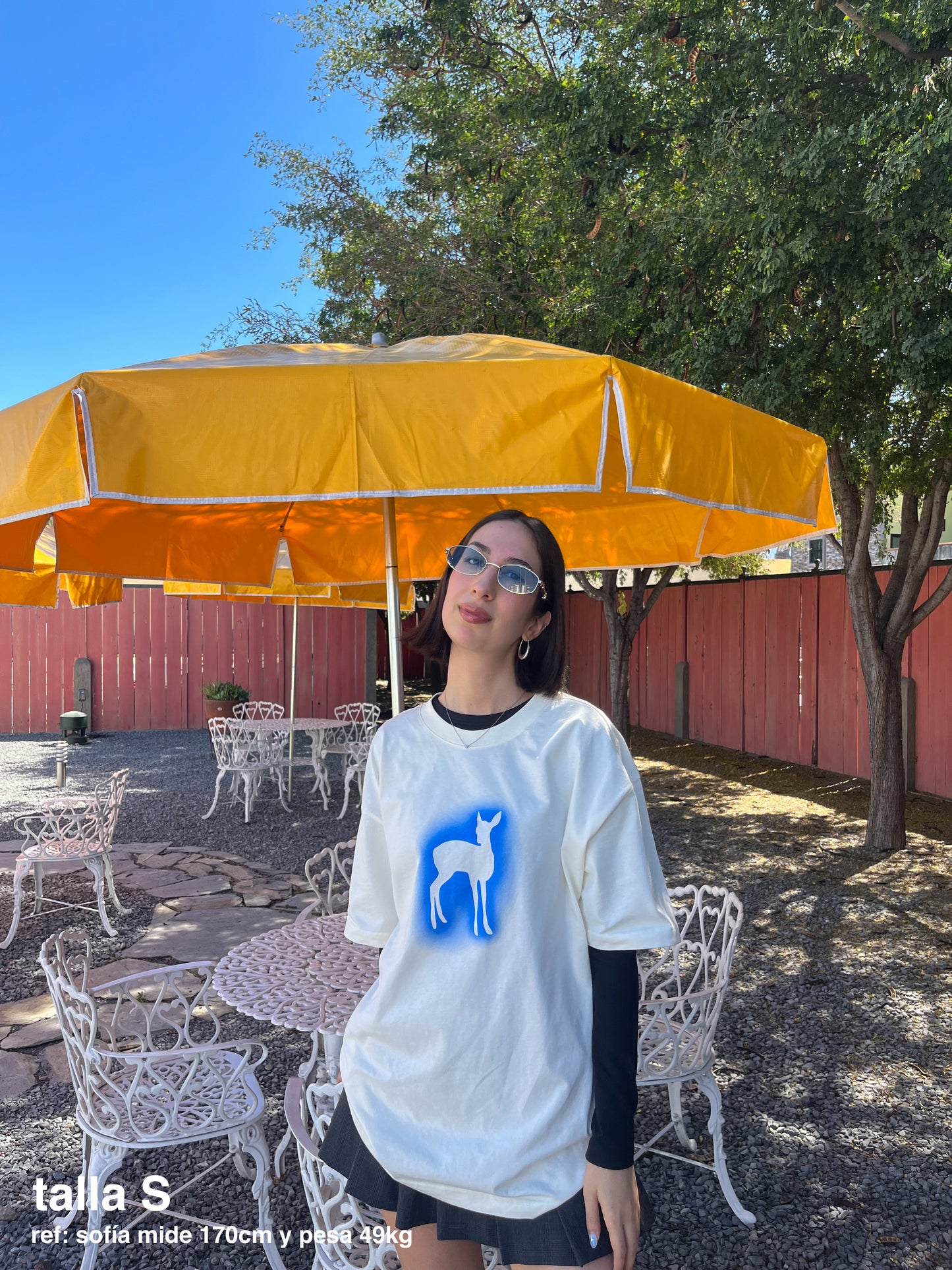 deer in the headlights oversized tee