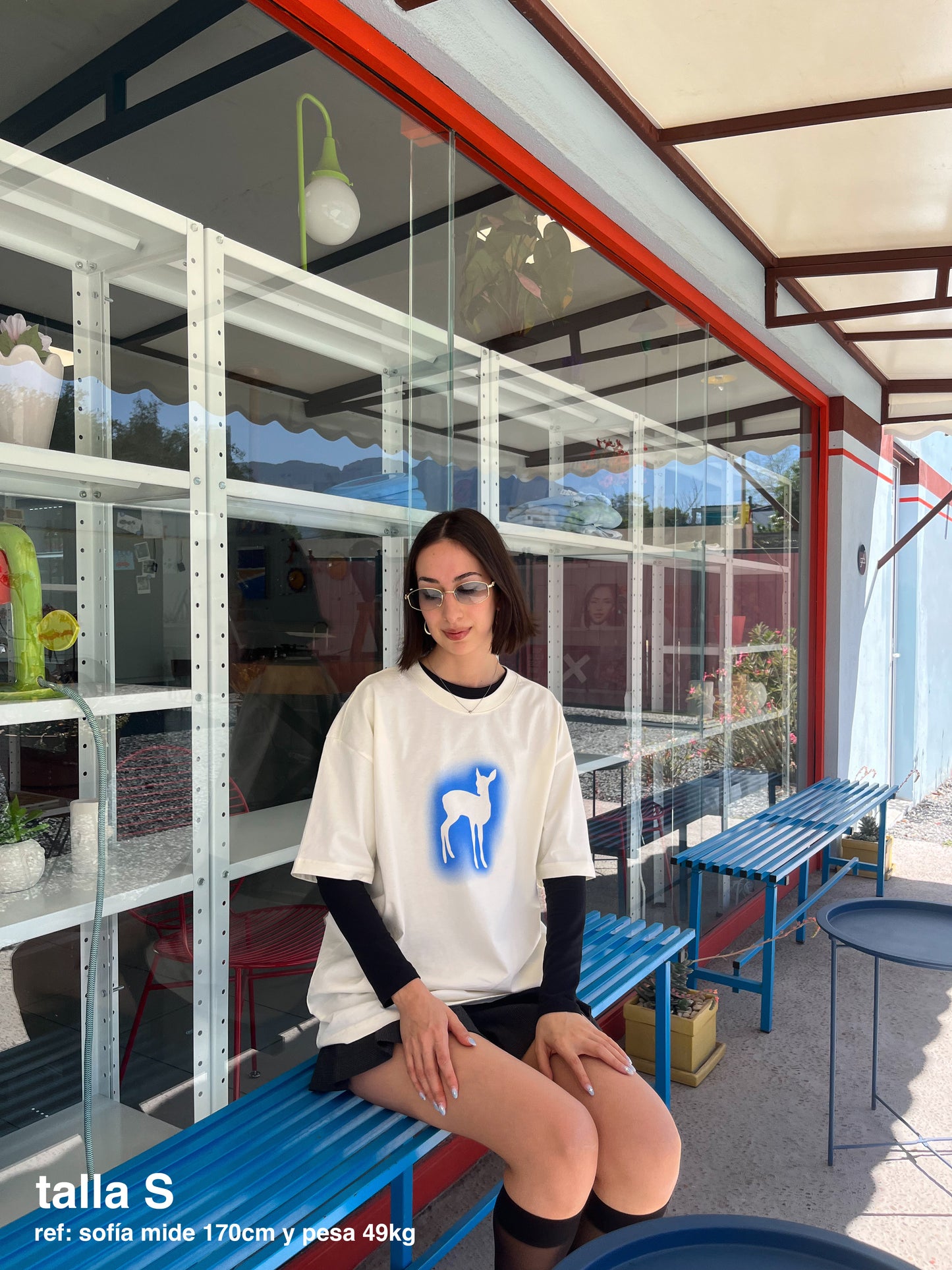 deer in the headlights oversized tee