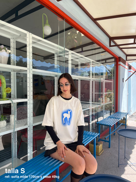 deer in the headlights oversized tee