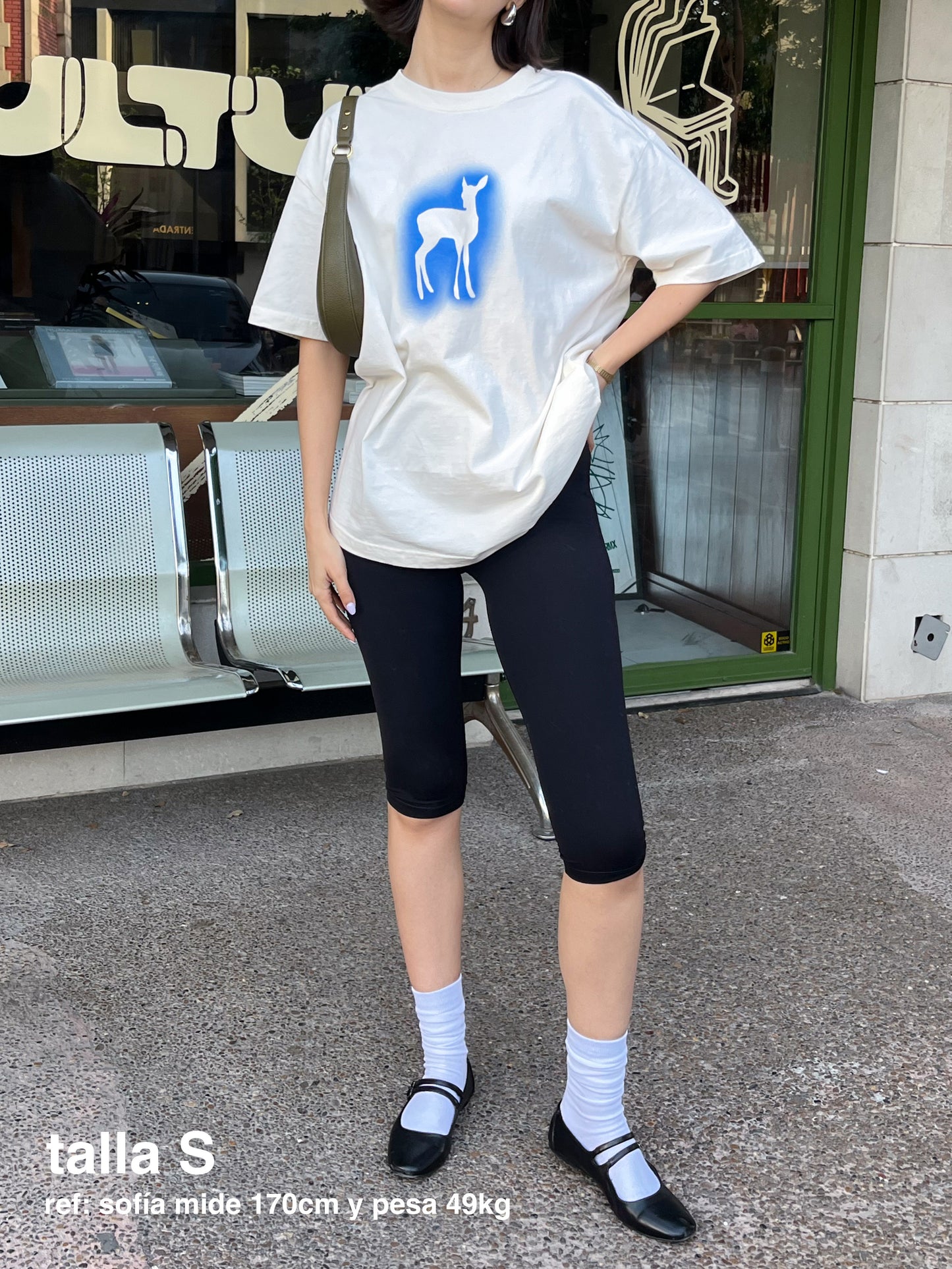 deer in the headlights oversized tee