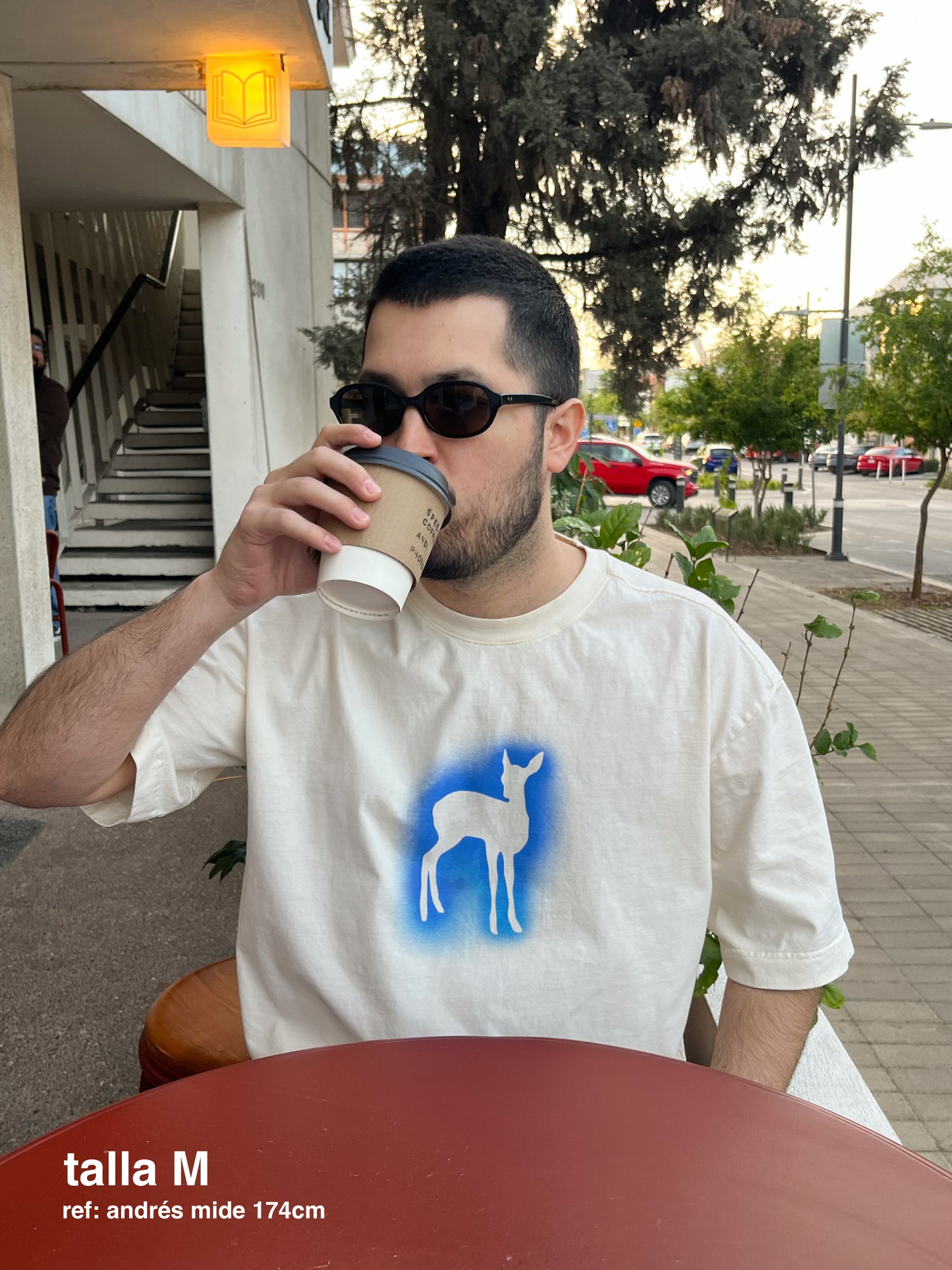 deer in the headlights oversized tee