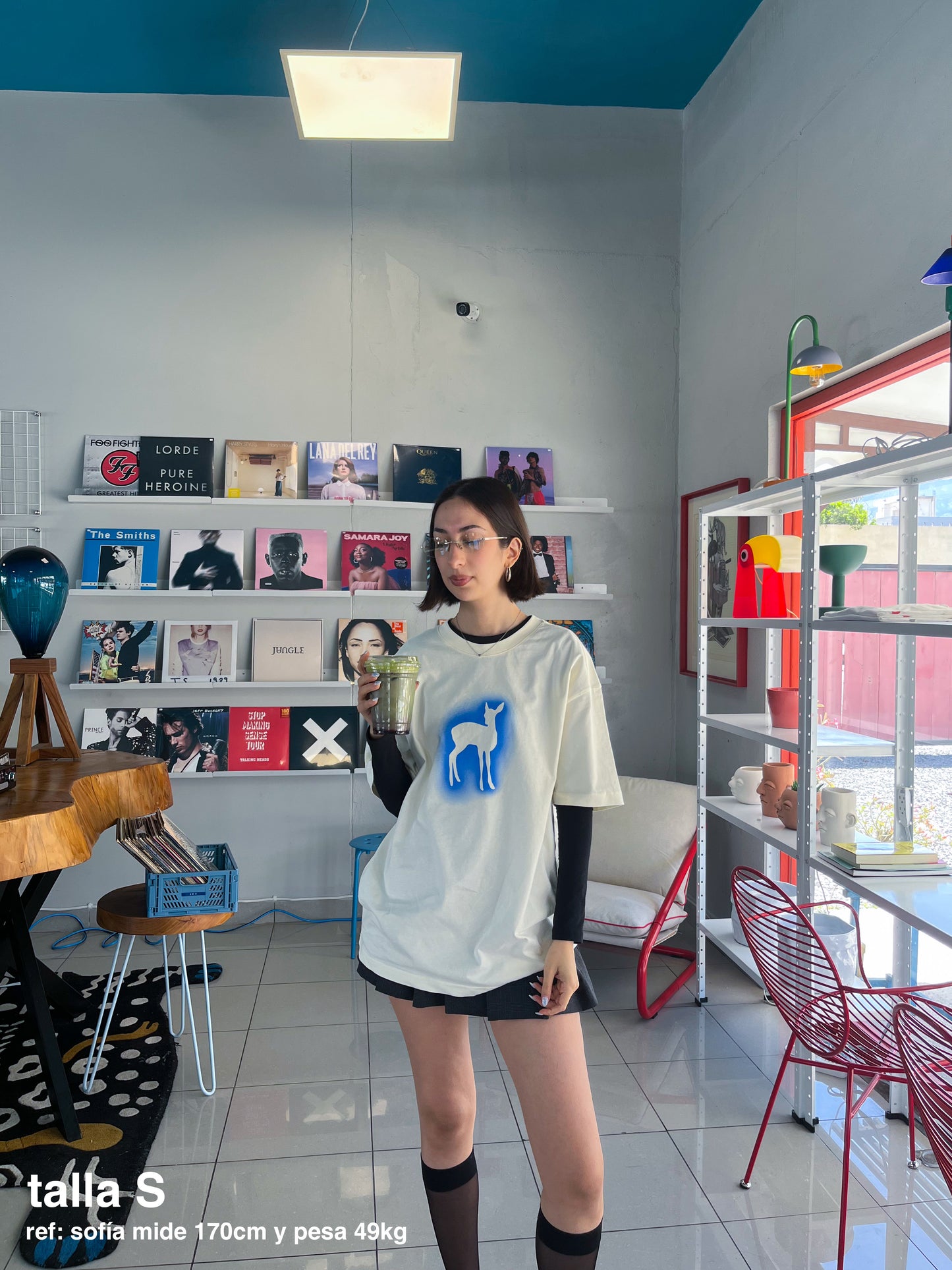 deer in the headlights oversized tee